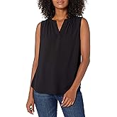 Amazon Essentials Womens Sleeveless V-Neck Woven Shirt