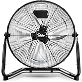 Simple Deluxe 18 Inch 3-Speed High Velocity Heavy Duty Metal Industrial Floor Fans, Black