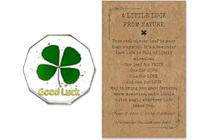 Real Four Leaf Clover Good Luck Pocket Token, Preserved Flower Resin Charm Gold Silver Foil, Real Clover for Wallet, Purse, B