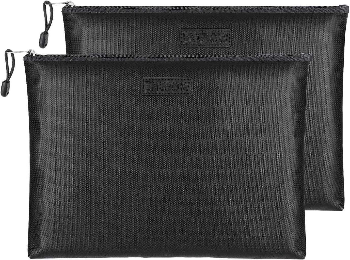 Fireproof Document Bags 2 Packs, 13.4x9.8 Inches Waterproof and Fireproof Money Bag, Fireproof Safe Storage Pouch with Zipper for A4 Document Holder, File, Cash and Tablet - - 