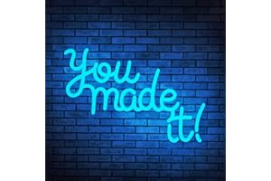 12''x8'' You Made It Neon Sign for Boys Bedroom - Skairipa Dimmable LED Light Sign for Bedroom Wall Hanging Decor - Neon Wall Light w/6.6FT USB Charging Cable