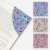Icycay Axolotls Corner Bookmarks, Cute Leather Book Accessories for Book Lovers, 3 Pcs Reading Book Page Markers for Women Men Student Teacher Girls Boys Kids Retirement Birthday Gifts