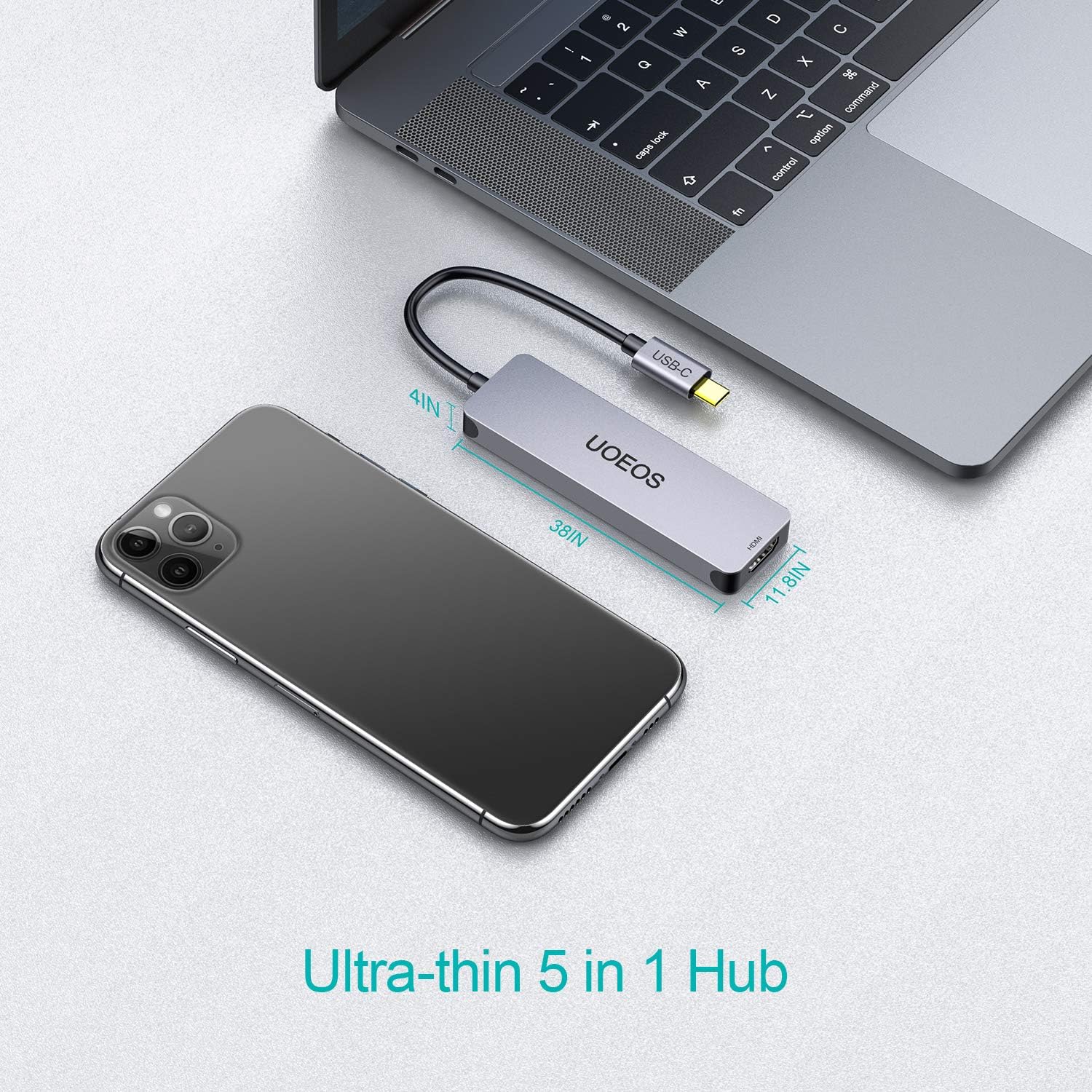 uoeos USB C Hub, 5-in-1USB C Adapter with 4K USB C to HDMI, USB3.0, SD/TF Card Reader Compatible with MacBook Pro, Surface Pro/Go and Other Type C Laptops: Computers & Accessories
