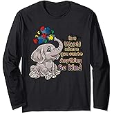 Autism Awareness Be Kind Elephant Puzzle Teacher Mom Womens Long Sleeve T-Shirt