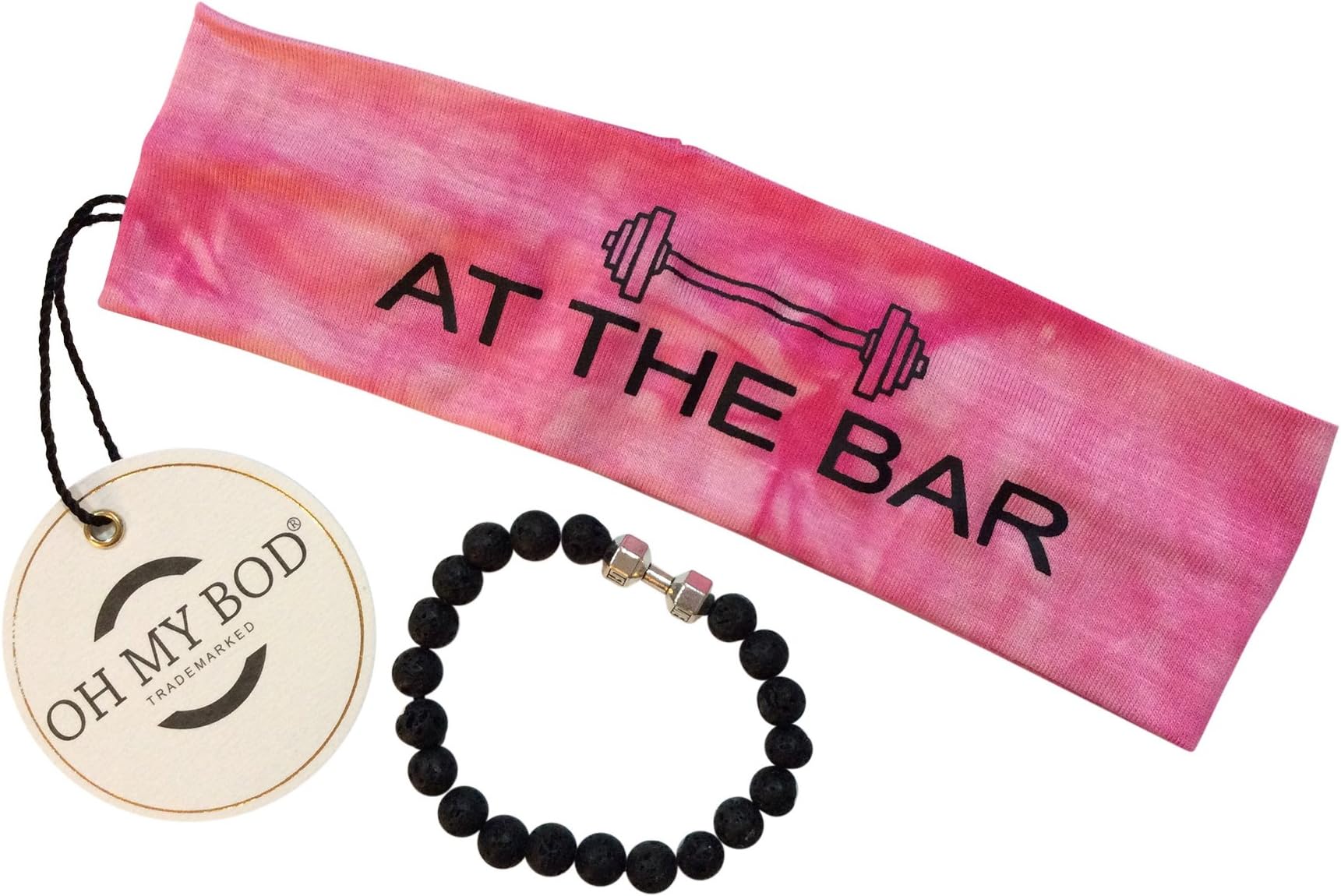 OH MY BOD Brand tie-dye Headband at The BAR Bonus Free Dumbell Bracelet WOD Crossfit Yoga Exercise Womens Moisture Wicking tie dye