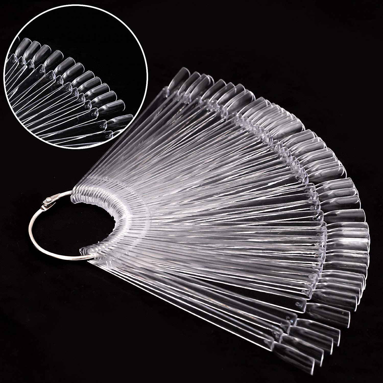 3 Set Total 150 Tips Clear Nail Swatches Sticks Nail Art Supplies for Nail Art Polish Display and Home DIY, Transparent : Beauty