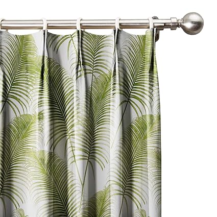 Curtains For Living Room Green Leaf Printed Window Curtain Cotton