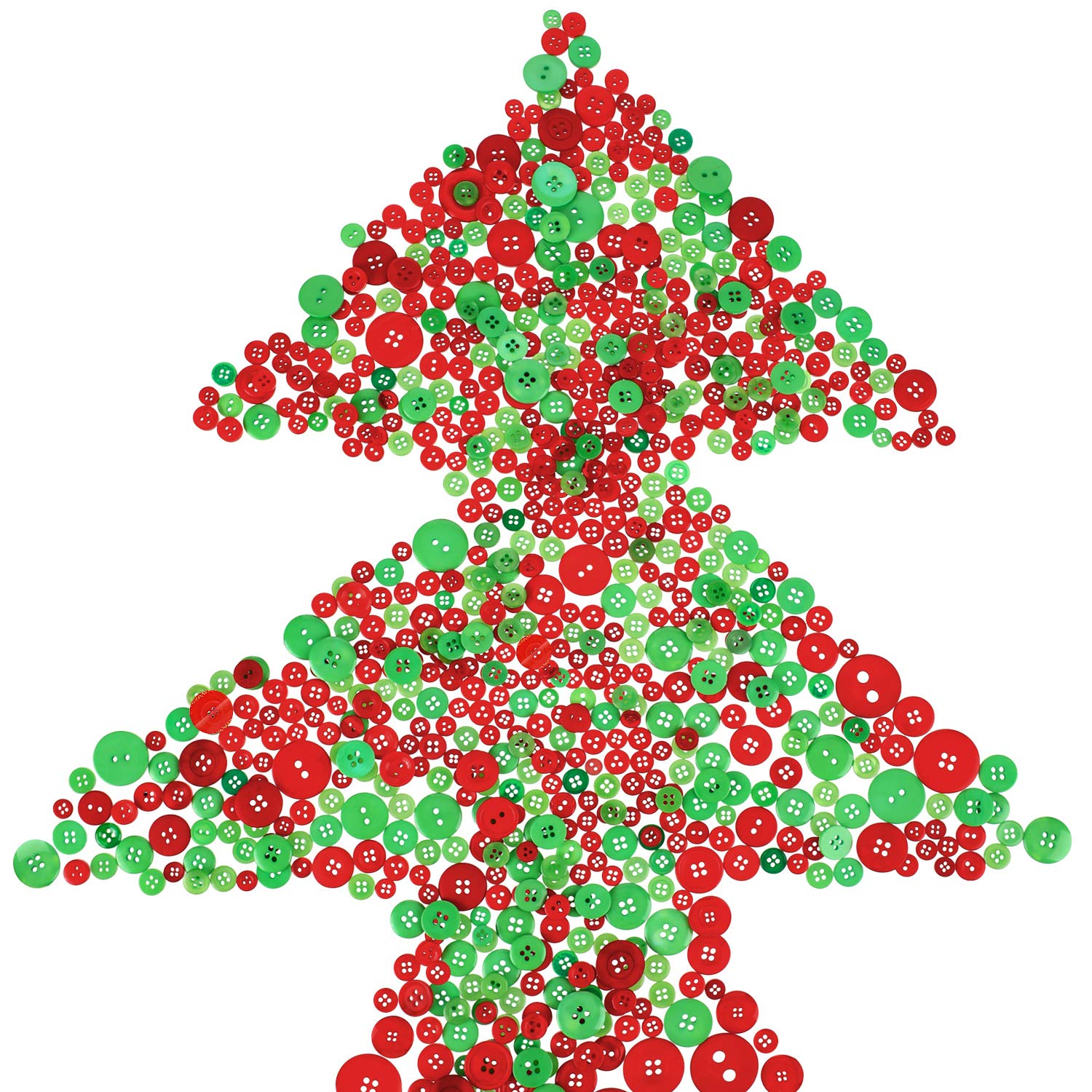 Tatuo 1000 Pieces Buttons Round Craft Resin Buttons for Crafts Sewing Decorations, 2 Holes and 4 Holes (Red, Dark Green)