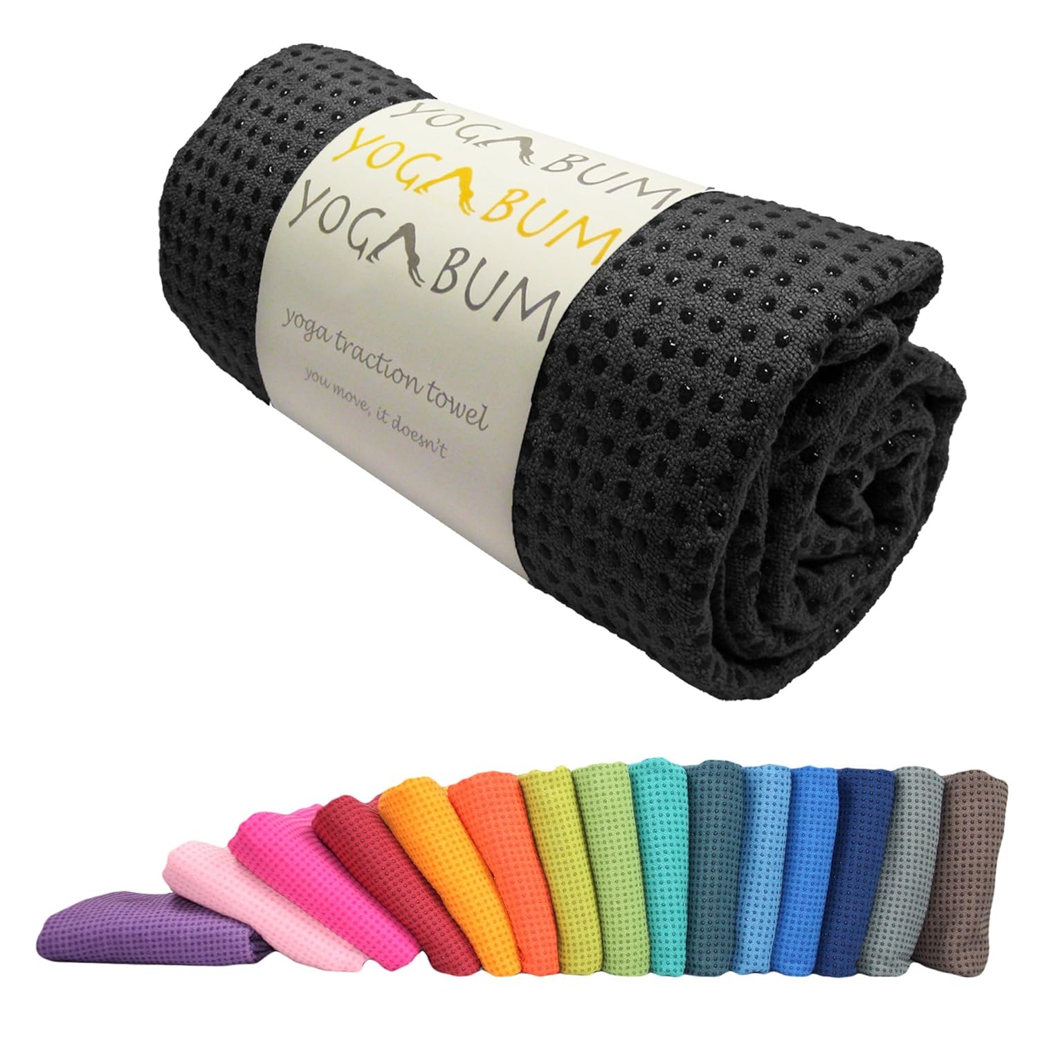 Yogabum NonSlip Premium Yoga Mat Towels (Black) Amazon.co.uk Sports
