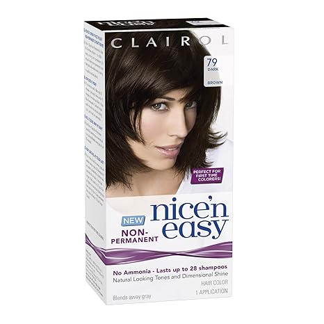 Buy Clairol Nice N Easy Non Permanent Hair Color 79 Dark Brown 1