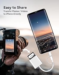 SD Card Reader for iPhone iPad, Dual Connector