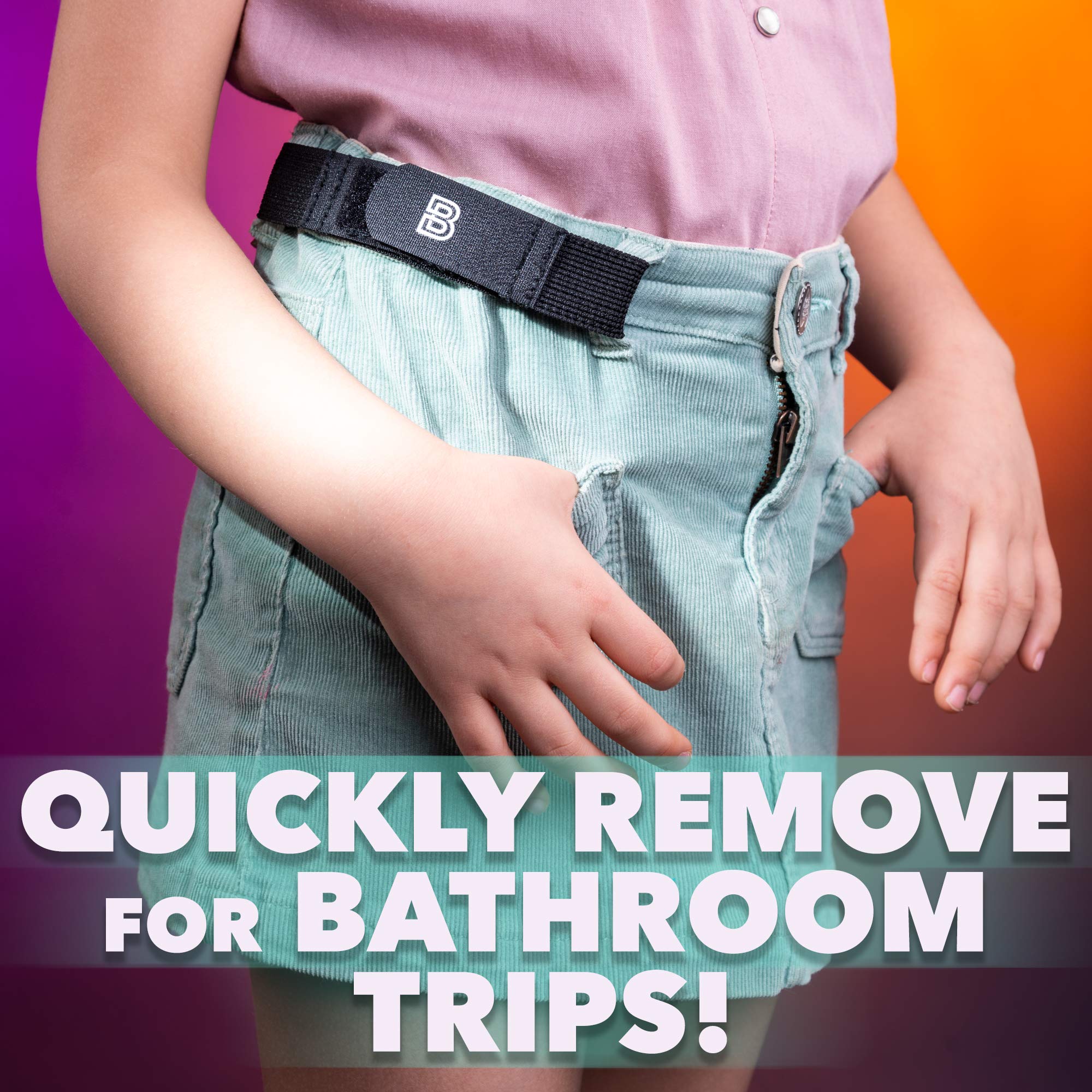 BeltBro For Kids No Buckle Elastic Belt — 3 Pack (S, M, L) — Fits 1 Inch Belt Loops, Comfortable and Easy To Use