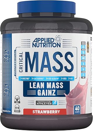 Applied Nutrition Critical Mass Professional Protein Powder High Calorie Weight Gainer Low Sugar Informed Sport Tested Lean Mass With Creatine Glutamine Bcaa 2 4kg Strawberry Amazon Co Uk Health Personal Care