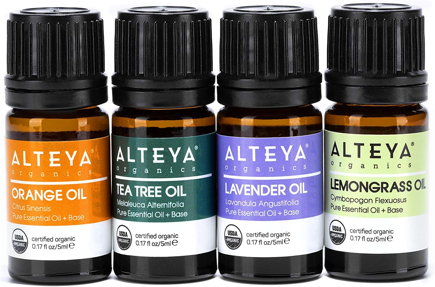 Alteya Essential Oil Set Grattitude USDA Certified Organic Lavender - Tea Tree- Orange - Lemongrass, 5 ml Aromatherapy - Image 3