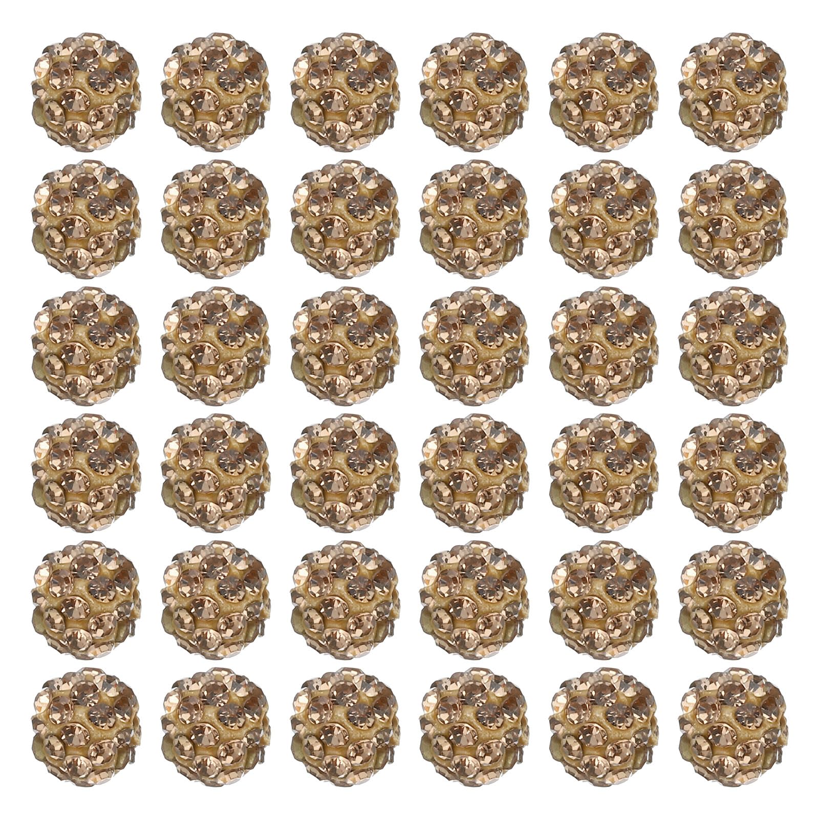 PATIKIL 8mm Rhinestone Clay Beads for Jewelry Making, 50 Pack Round Ball Polymer Clay Crystal Charm Beads for Craft Decor Necklace Chain Bracelets DIY, Yellow
