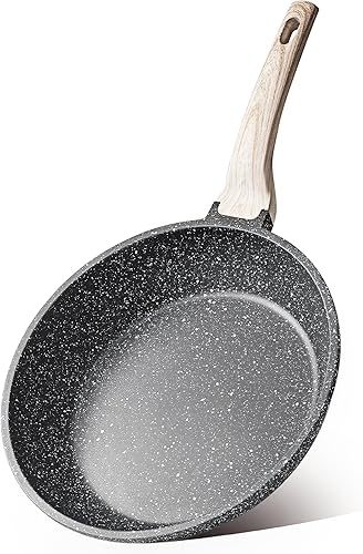 CAROTE Nonstick Frying Pan Skillet,Non Stick Granite Fry Pan Egg Pan Omelet Pans, Stone Cookware Chef's Pan, PFOA Free,Induction Compatible(Classic Granite, 8-Inch)