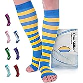 Doc Miller Compression Socks for Pregnant Women – Wide Calf, Open Toe Knee Sleeve 15-20 mmHG,Toeless Pregnancy Stockings for Varicose Veins, Footless Shin Splint Relief, 1 Pair