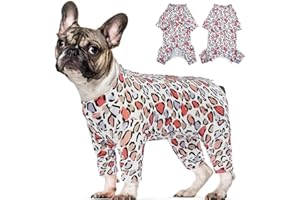Kuoser Recovery Suit for Dogs Cats After Surgery, Long Sleeve Dog Surgery Recovery Suit, Dog Onesie for Abdominal Wounds Skin Disease, Anti-Licking Pet Surgical Snugly Suit