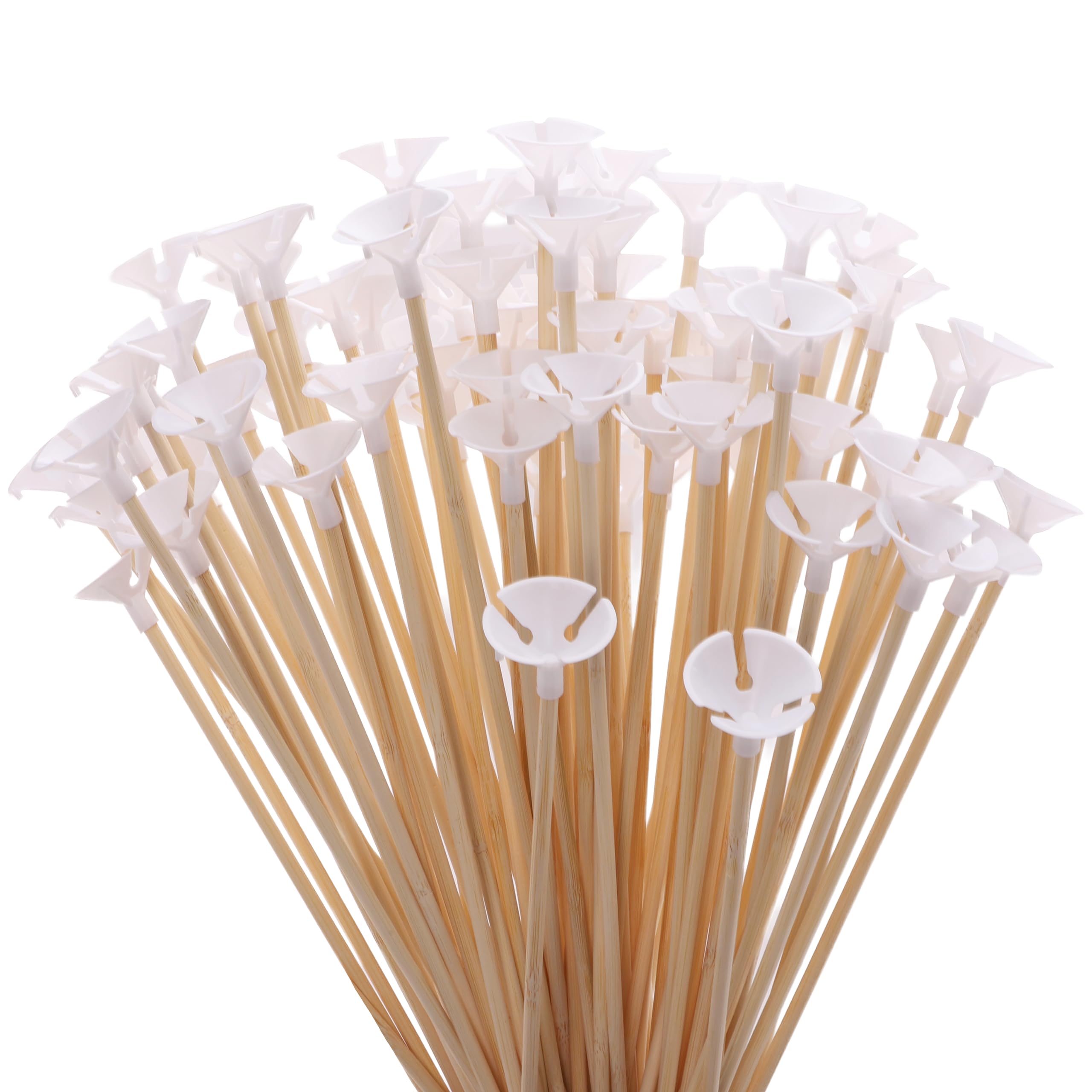 Toyland® Pack of 100-32cm (12.5") Bamboo Balloon Sticks & Cups - Eco-Friendly, Reusable & Recyclable - Celebration & Party Decoration — image 1