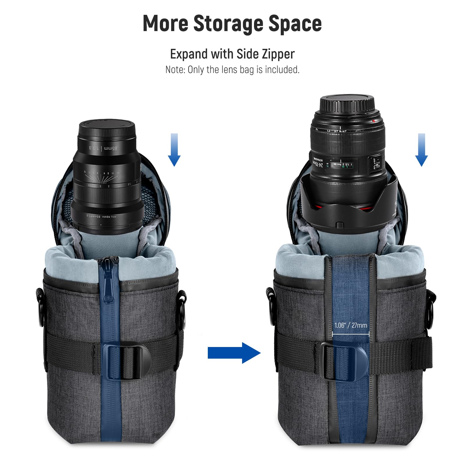 NEEWER Camera Lens Pouch for 3.9