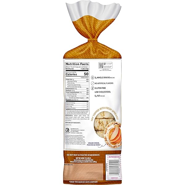 QUAKER RICE CAKES, CARAMEL CORN, 6.56 OUNCE