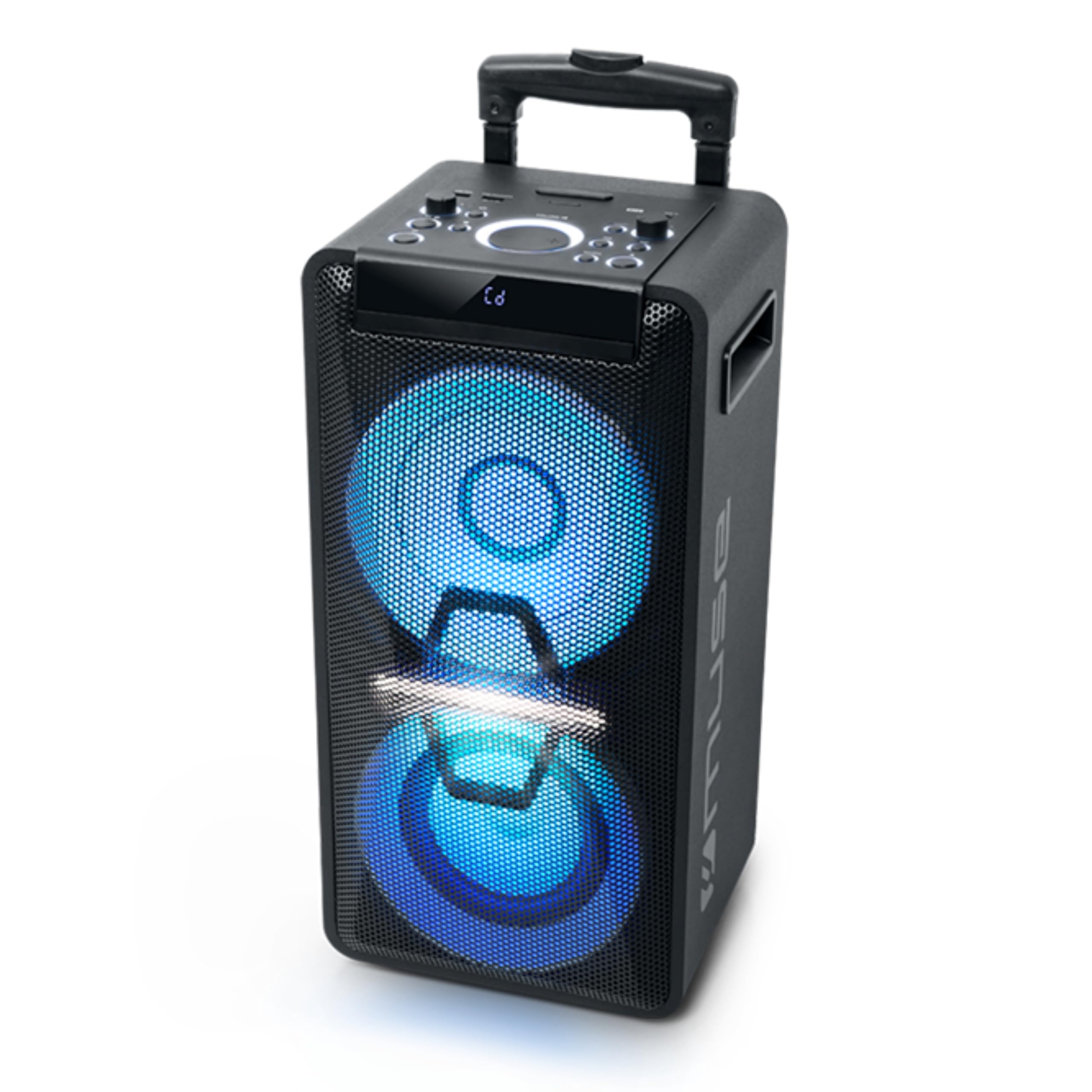 DJ Party Box, Bluetooth Speaker, FM PLL Radio, MUSE - (M-1950 DJ) Colour changing lights, Stereo pairing, 400 watts,