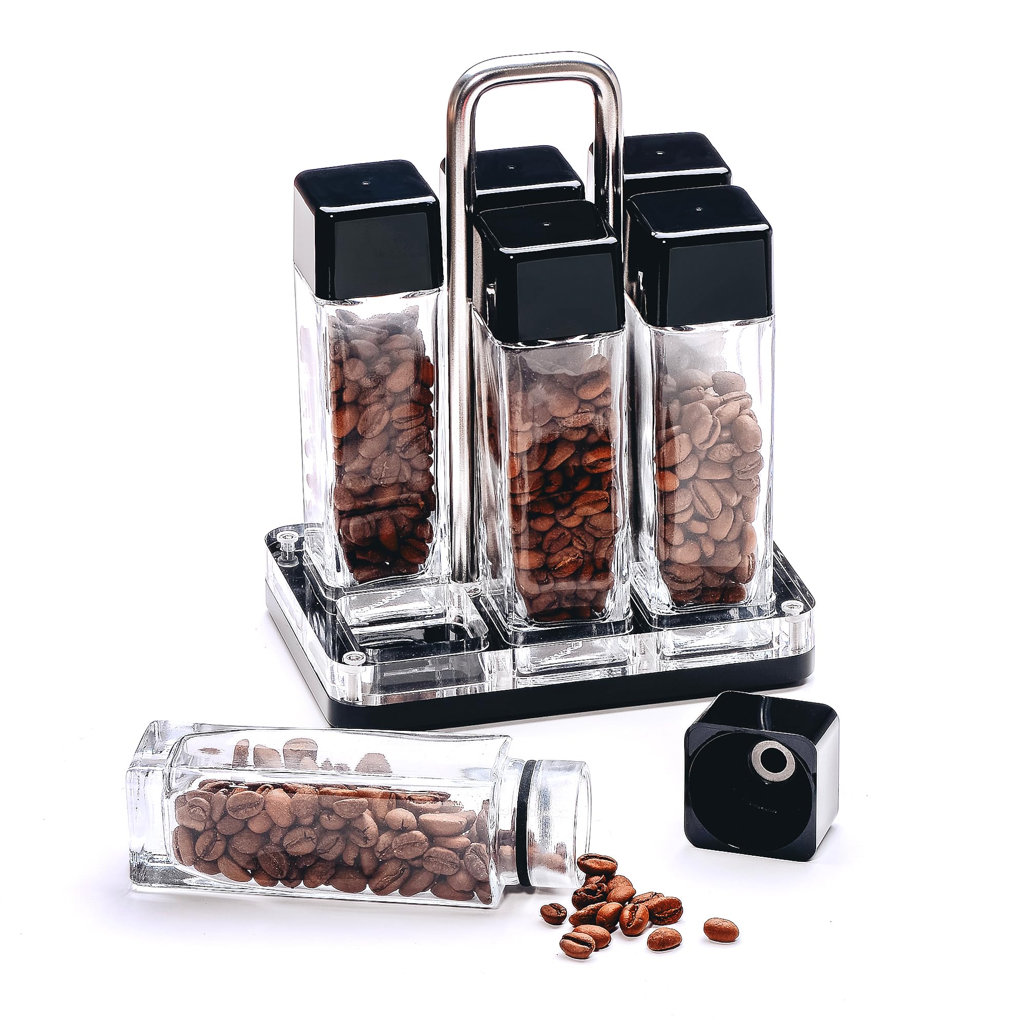 Coffee Bean Container Fenteer Coffee Tubes (22g) - Barista-Style Bean Storage With Vent Lids Coffee Bean Storage
