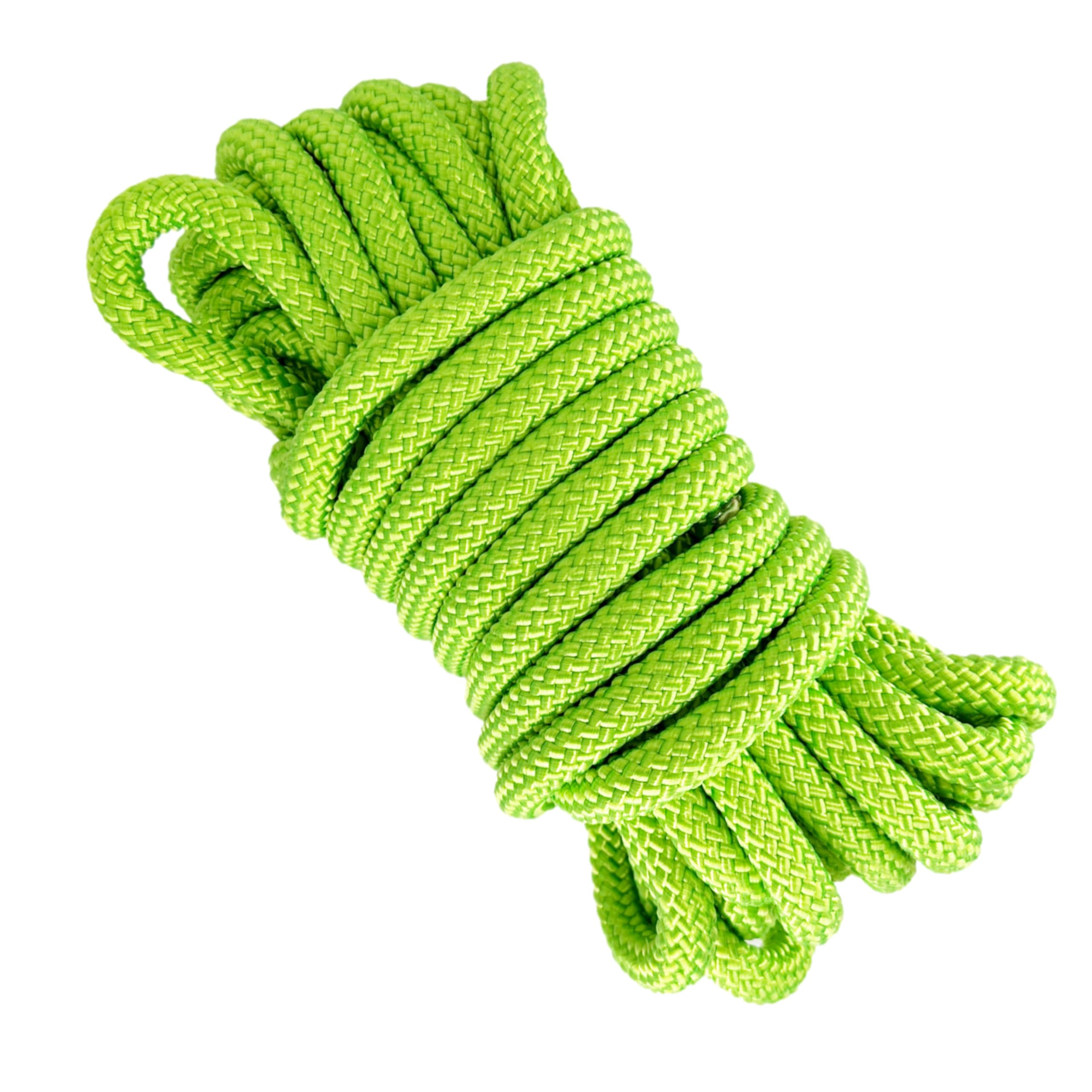 12mm High-Tenacity Polyester Rope. 10M. Green Fluor