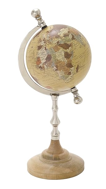 Benzara 68845 Classic And Stunning Metal Pvc Globe, 7 W X 16 H
