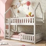 Merax Twin Bunk Bed, Castle-Shaped 3FT Solid Wood Frame for Kids view 3