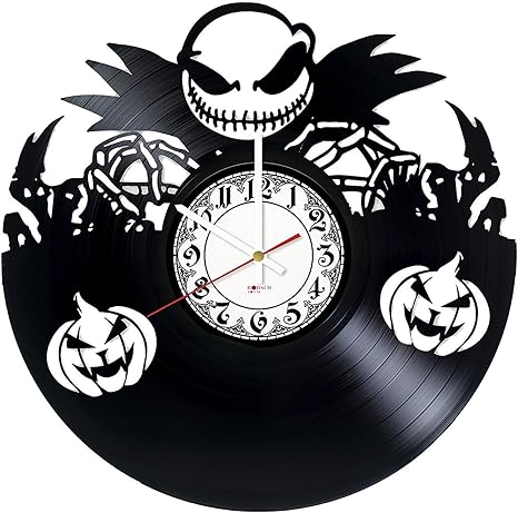 Pesadilla antes de Navidad película reloj de pared de disco de vinilo