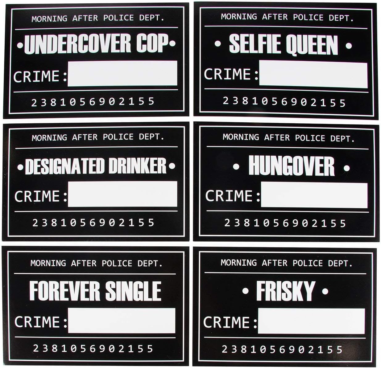 Mugshot Signs - 25 Photo-Booth Props with Height Chart Backdrop Poster for Birthday, Wedding, Bachelorette Party, Sign: 11.5 x 7.5 Inches, Background: 5.17 x 3.83 Feet: Kitchen & Dining