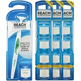 Reach Ultraclean Access Flosser Bundle, Unflavored, Plaque Remover for Teeth, for Hard to Reach Areas, Oral Care, PFAS-Free, 1 Flosser Starter Kit + 3 Packs Refill Heads