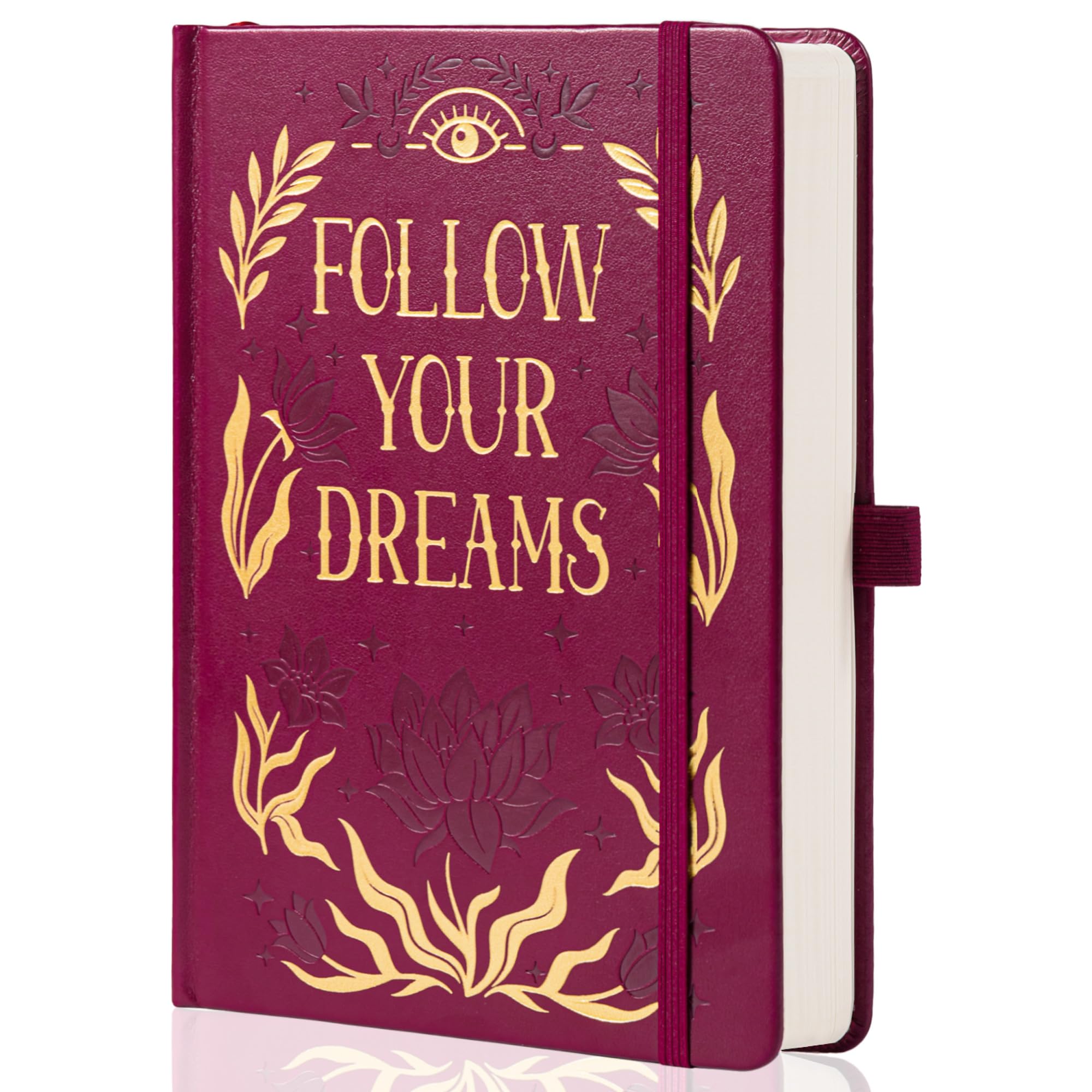 MGGAO College Rule Notebook for Women Men, 318 Numbered Pages Journal, A5 Butterfly Floral Journals for Writing, Aesthetic Notebooks, Work School Note Taking, 14.7 x 21.4 cm