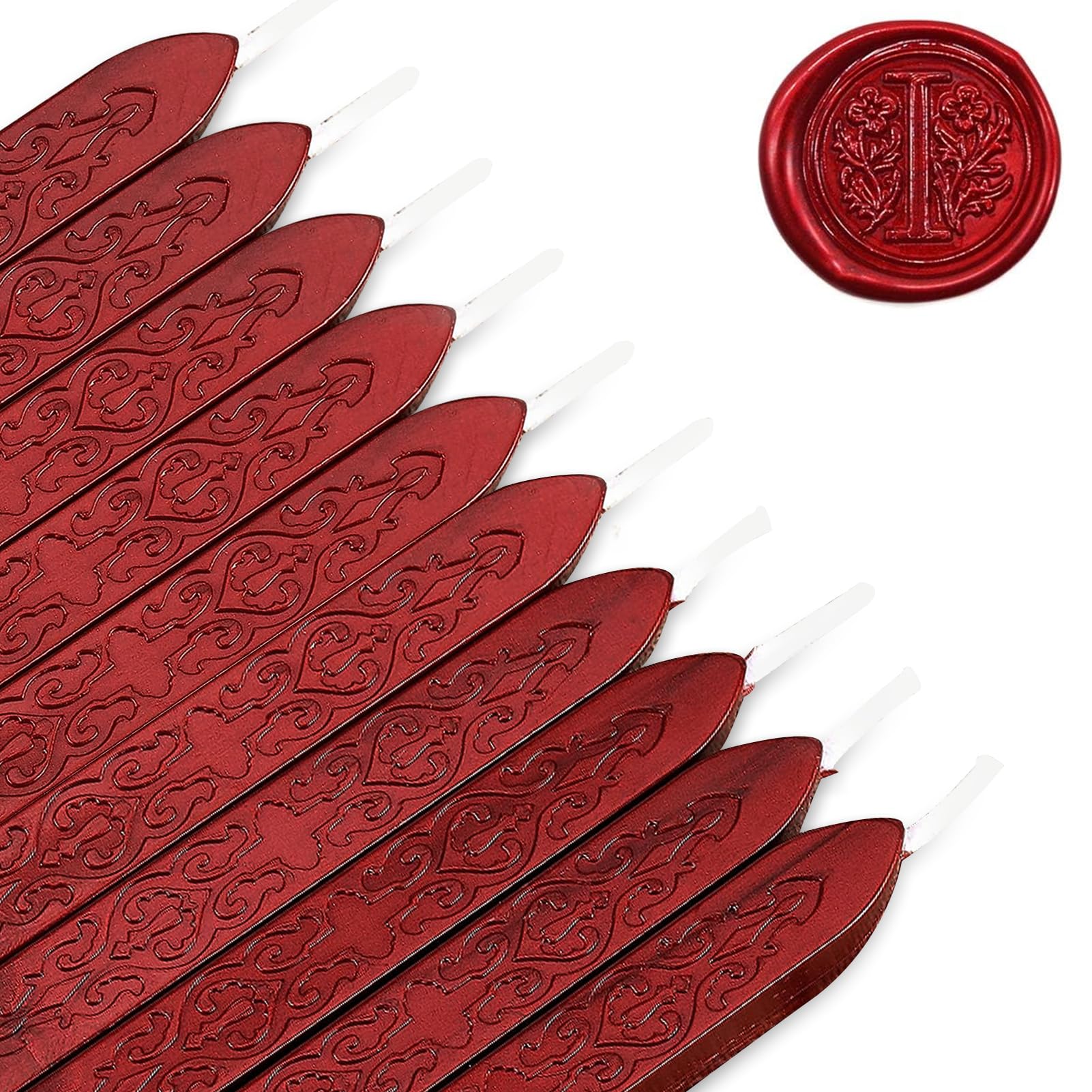 MeYuxg Pack of 10 Sealing Wax Red with Wicks, Vintage Sealing Wax, Wax Seal Stick, Sealing Wax, Sealing Wax Red for Letter Seals & Wax Seal Stamp