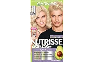 Garnier Nutrisse Ultra Color PL1 Light Platinum Hair Bleach, Permanent Nourishing Crème Hair Dye for Light to Medium Hair, Li