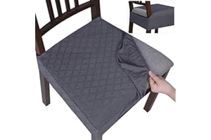 NIBESSER Dining Chair Seat Covers Set of 6,Stretch Soft Removable Washable Chairs Covers for Dining Room, Seat Cushion Slipcovers Protector for Kitchen Armless Chairs (No Rear,Grey Jacquard)