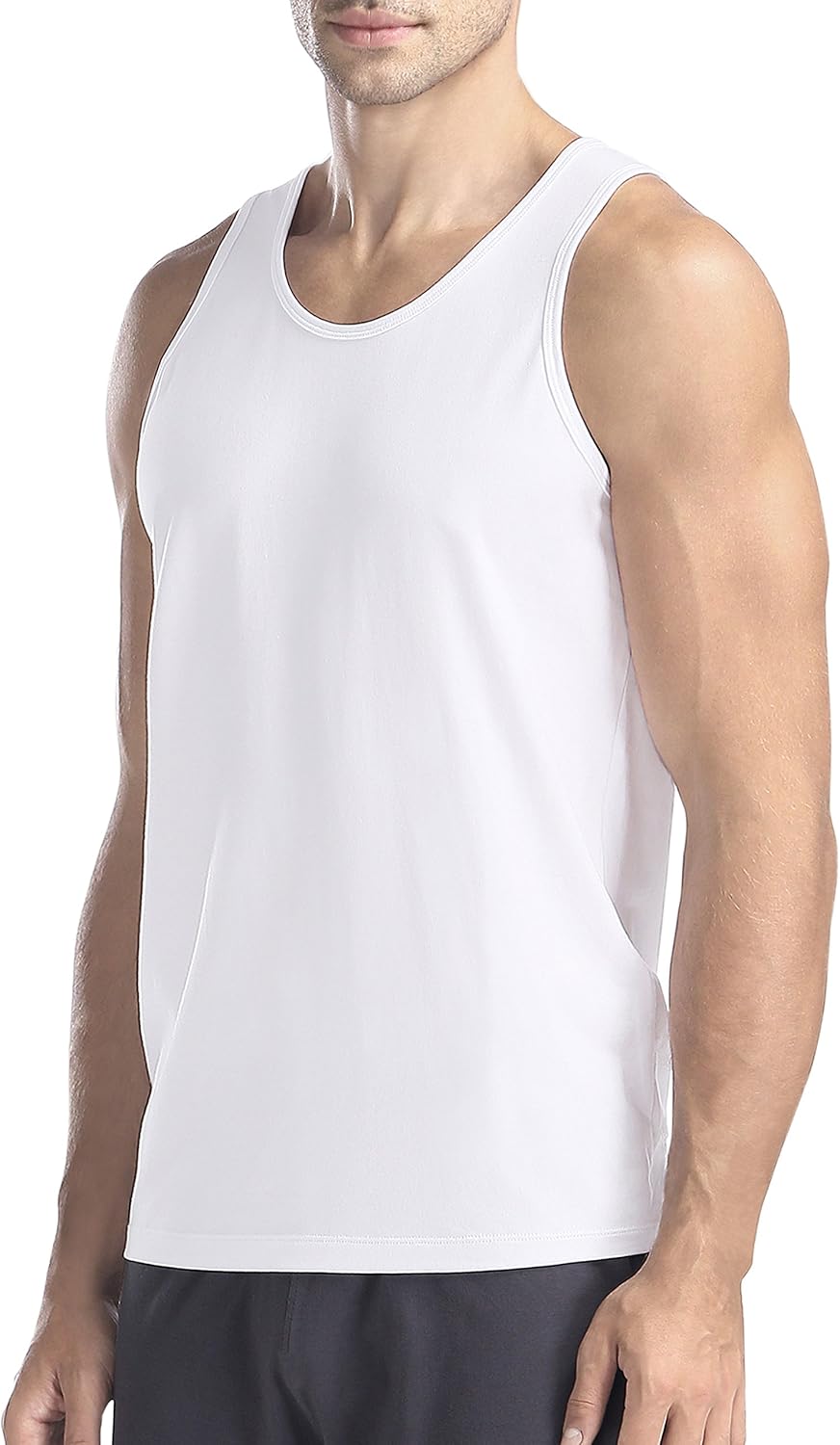 DAVID ARCHY Men's Bamboo Rayon & Cotton Undershirts Crew Neck Tank Tops in 3 or 4 Pack: Clothing