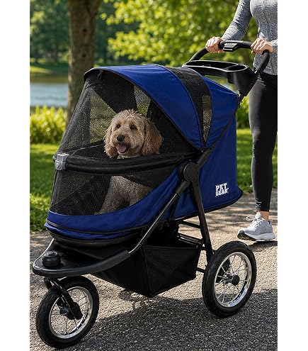 Amazon.com : Pet Gear NO-Zip Double Pet Stroller, Zipperless Entry