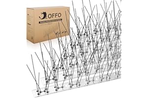OFFO Bird Spikes Pre-Assembled for Pigeons Birds, Cover 24 Feet Durable Bird Spikes with Stainless Steel for Fence Roof Mailbox Window