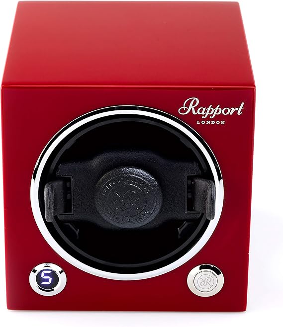 Amazon ウォッチワインダー Rapport London Evo キューブウォッチワインダー クリムゾンレッド ワインディングマシーン 腕時計 通販
