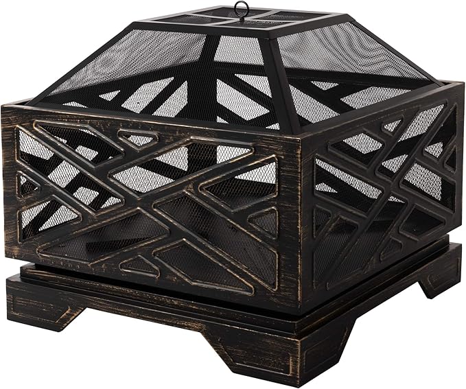 AmazonBasics Stein-Feuerstelle, geometrisch, 66 cm: Amazon.de: Garten