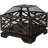 Amazon Basics 26" Geometric Square Fire Pit