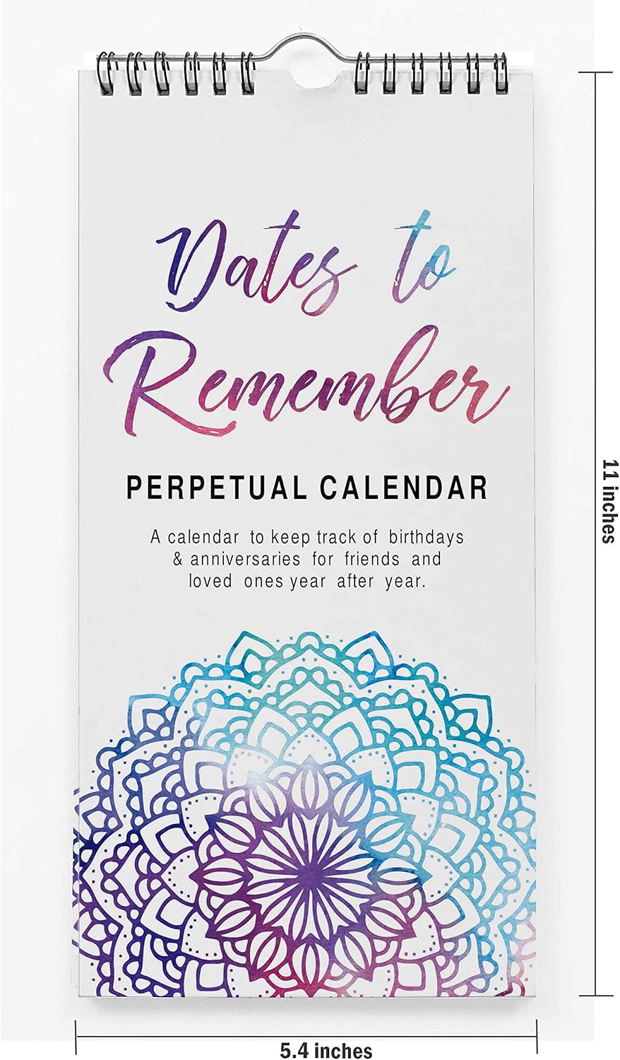Inkdotpot Mandala Rustic Perpetual Calendar Birthday Wall Hanging Anniversary Special Event Reminder Calendar Book Journal Stationary Wall Hanging Birthday Gift Card Planner Organizer - Image 4