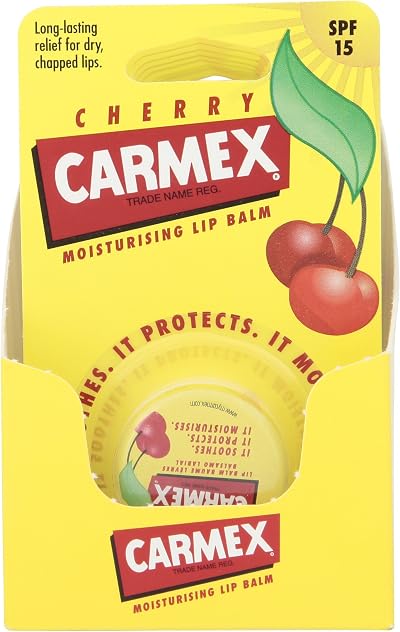 Carmex Blister Lip Balm Pot Cherry 7.5g Pack of 8 SPF 15 Chapped Lips Care