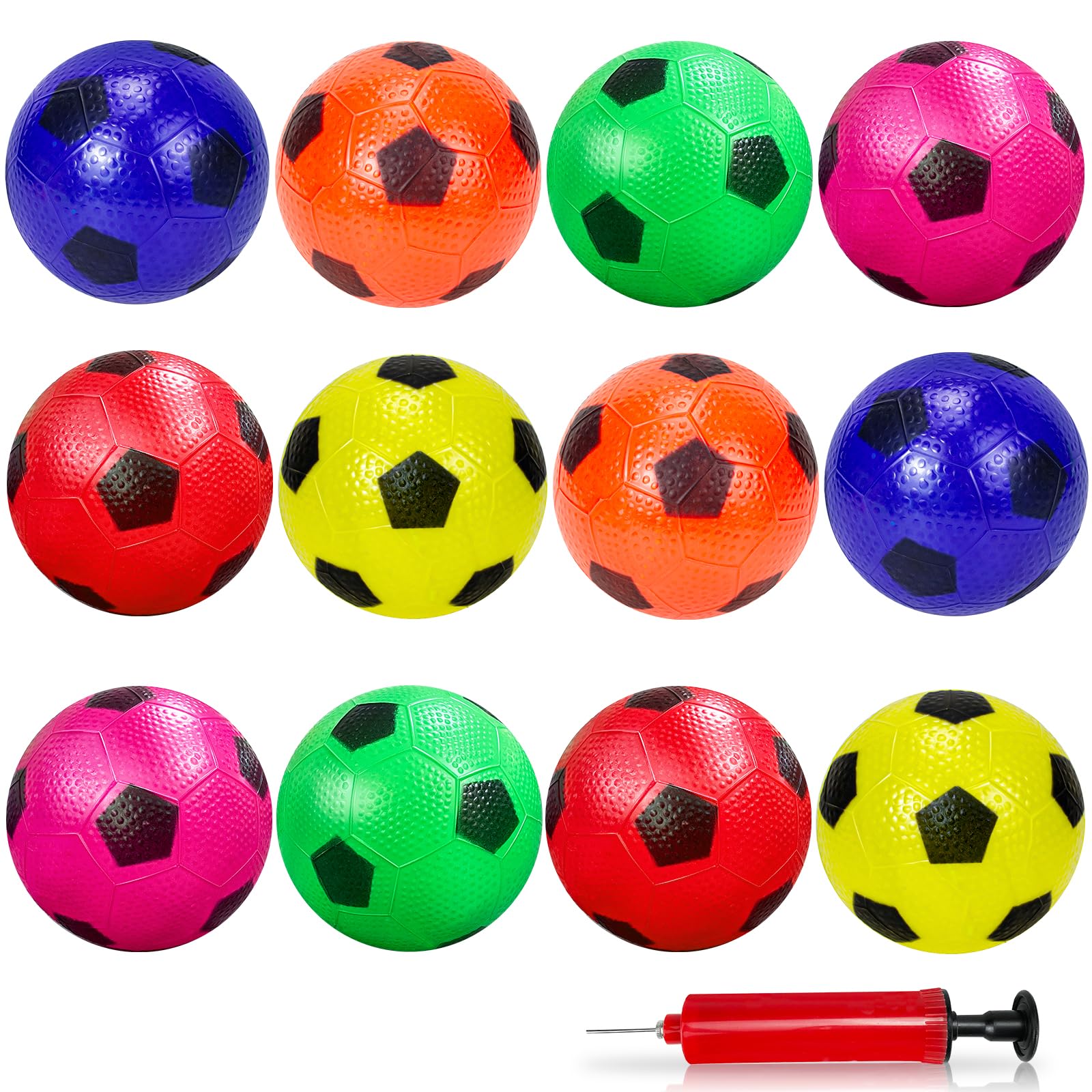 Photo 1 of Ynanimery 12 Pack Mini Soccer Balls for Kids, 4'' Inflatable Mini Balls for Indoor Outdoor Games, Small Soccer Ball for Pool Beach Garden Sports Game Party Supplies