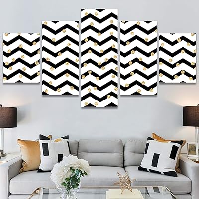 SIGNWIN 5 Panel Canvas Wall Art Modern Art...