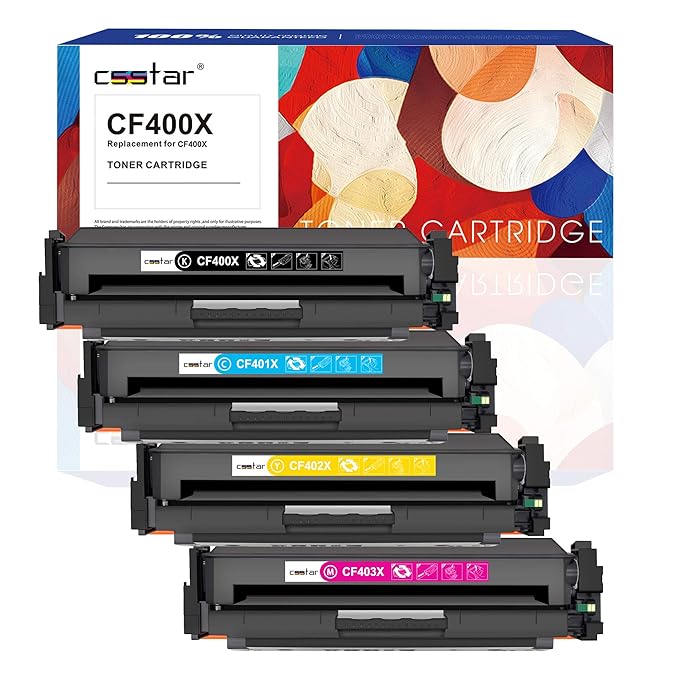CSSTAR Kompatibel Toner Ersatz für HP 201X CF400X CF401X CF402X CF403X für Color Laserjet Pro MFP M277dw M277n M252dw M252n D