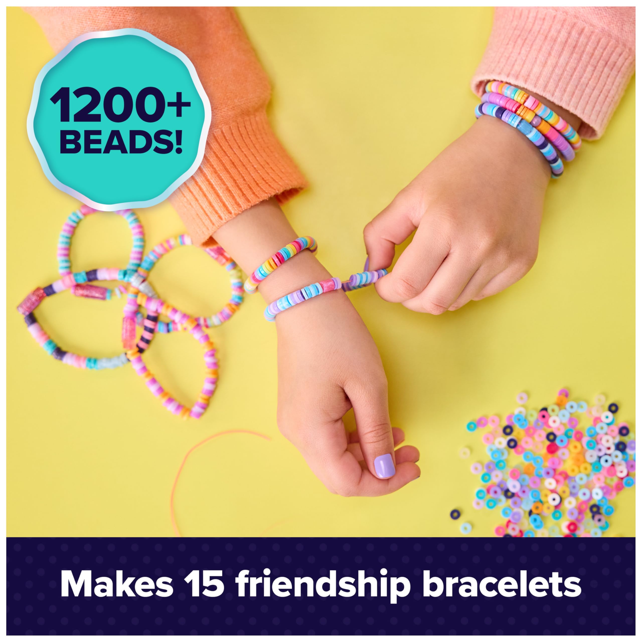Cool Maker, Stack’d Heishi Studio Bracelet Making Kit with Easy Beading Pen & Over 1200 Beads for Bracelets, Makes 15, Arts and Crafts Kids Toys for Girls Ages 7 and up