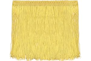 UXCELL 5 Yards 6 Inch Chainette Fringe Trim Tassel Sewing Trim Polyester Fringe Ribbon for DIY Sewing Crafts Clothing Lamp Sh